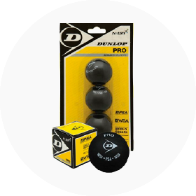 Pelotas de squash Dunlop Pro doble punto amarillo (x3)